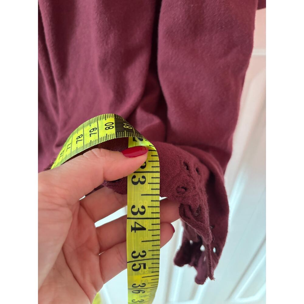 Madewell Burgundy Eyelet Detail Dress M - Picture 6 of 10